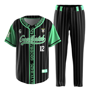 Seri penuh kustom topi tim pakaian olahraga klasik bergaris Jersey bisbol dan seragam Softball seragam bisbol Set - Product Image 2