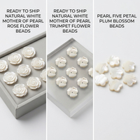 Perles de nacre blanches naturelles en forme de rose et de fleur de prunier, prêtes à être expédiées, pour la fabrication de bijoux DIY, en vrac