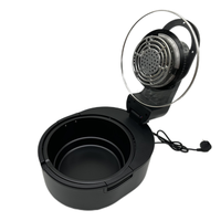 Friteuse intelligente OEM, four électrique numérique rond, friteuse électrique générale avec pot en verre transparent, friteuse à air chaud