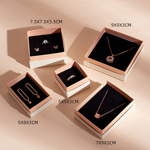 2023 personnalisé luxe estampage à chaud blanc imprimé tiroir coulissant Satin bijoux emballage boîte-cadeau avec poignée - Product Image 4