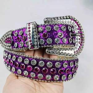 Cinturón de Cuero de Lujo con Hebilla de Calavera de Cristal Brillante, Estilo Hip Hop, a la Moda, Impermeable, con Diamantes de Imitación, Directo de Fábrica - Product Image 4