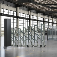 Barrière de sécurité manuelle rétractable en alliage d'aluminium, type accordéon, pour clôtures coulissantes et barrières routières extérieures