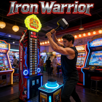LEON Iron Warrior Jeu d'arcade de boxe électronique en acier inoxydable à monnayeur avec récompense par billets