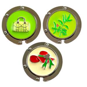 Cadeau promotionnel à bas prix vente en gros de sac à main pliable en métal avec logo en époxy personnalisé tendance pour dame crochet pour sac de <span class=keywords><strong>table</strong></span> - Product Image 2