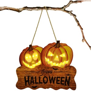 Lámpara de Calabaza Doble para Halloween, Luces LED Colgantes de Pared, Color Cálido, Decoración Festiva para Hogar, Oficina, Hotel, Restaurante - Product Image 4