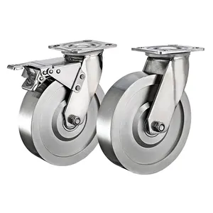 4"5"6"8"Heavy Duty Stainless Steel Full Solid Caster Anti-rust Caster Wheels Full Stainless Steel Casters