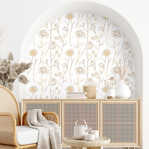 Creation Of Time And <b>Space</b> Floral Peel Stick Wallpaper Self Adhesive Waterproof <b>Light</b> Luxury Nordic Style For Bedroom - Product Image 2