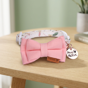 Modern Luxury Elegant Personalized Durable Soft Floral Bow Tie Removable Cotton <b>Dog</b> Collar Lights Washable - Product Image 3