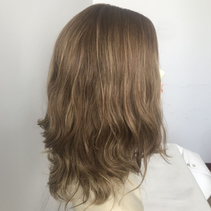Parrucca Jewish Qingdao fabbrica LN01 naturale ondulato europeo Kosher Sheitel parrucca di alta qualità reale Remy <span class=keywords><strong>capelli</strong></span> umani trasparente piccolo - Product Image 2