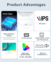 Nouveau 21.5 pouces FHD Win 10 Core I3 I5 I7 I9 ordinateur de bureau monobloc AIO tout en un PC caméra Wi-Fi 16 Go DDR4/DDR5 1 To SSD/HDD