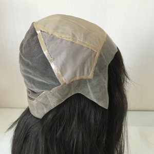Peluca de seda de encaje transparente de 28 pulgadas, calidad médica, 180% de densidad, cabello humano Real para <span class=keywords><strong>quimio</strong></span> - Product Image 3