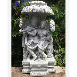 Personalizada tallada a mano decoración <span class=keywords><strong>de</strong></span> jardín <span class=keywords><strong>dios</strong></span> hindú escultura mármol religión escultura piedra Radha Krishna estatua para exteriores - Product Image 2
