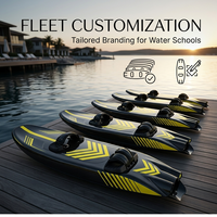 Planche à jet 110CC en gros, planche de surf aquatique, rayures jaunes, coque noire, 9,2 L, alimentation EFI, stable, pour débutant, contrôle intelligent