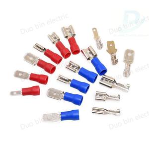 DBV предварительно Изолированный электрический соединитель, кабельный штырь, сплайс, медный, виниловый латунный, плоский клеммный зажим, зажим в форме лопатки - Product Image 4