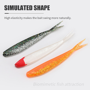 TGD Best Lot de 15 leurres souples en plastique à queue de fourche 7,5 cm, appât souple à queue fendue pour la pêche en eau salée et douce (bar, truite, brochet) - Product Image 4