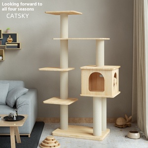 חלל קטן ריצוף מוצק עץ מלא satree sisal מיטה מחמד scatchingpost מוגבהט מוגבהונות משוטט - Product Image 4