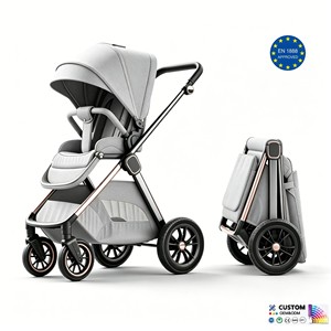 Coches <span class=keywords><strong>para</strong></span> Bebés de Lujo 4 en <span class=keywords><strong>1</strong></span>, Cochecito Plegable 3 en <span class=keywords><strong>1</strong></span> con Silla de Auto - Product Image 1