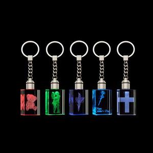 MH-YS0439 2024 nhà máy bán buôn LED 3D biểu tượng tùy chỉnh vuông <span class=keywords><strong>Keychain</strong></span> pha lê với Tôn Giáo phong cách cho lưu niệm khuyến mãi - Product Image 4