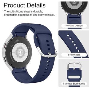 ไม่มีช่องว่าง20มม. สายนาฬิกาซิลิโคนนิ่มสำหรับเปลี่ยนสำหรับ <span class=keywords><strong>Samsung</strong></span> <span class=keywords><strong>Galaxy</strong></span> <span class=keywords><strong>Watch</strong></span> 7 6 <span class=keywords><strong>5</strong></span> 4 40มม. 44มม./6คลาสสิก43มม. 47มม./<span class=keywords><strong>5</strong></span> <span class=keywords><strong>Pro</strong></span> 45มม. - Product Image 2