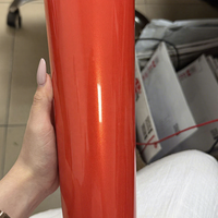 Vinilo Autoadhesivo para Automóviles Superbrillante Metálico Naranja Paisley de 5 Pies x 60 Pies, PET TPU PPF, que Cambia de Color, Fabricante de Guangzhou