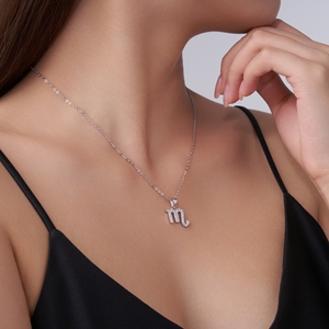 Collar de Plata de Ley S925 con Signo Zodiacal Escorpio, Chapado en Oro, con Moissanita, Colgante de Escorpión, Joyería Delicada, Regalo de Cumpleaños - Product Image 4