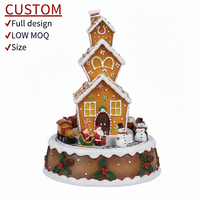 Figurine en résine personnalisée maison de pain d'épices de Noël, artisanat décoratif, cadeau de fêtes en gros, petite commande disponible