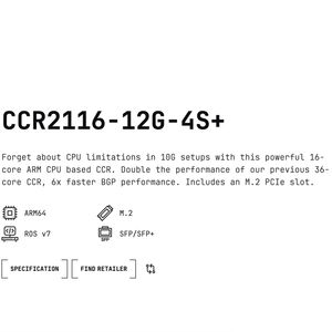 Router Mikrotik Cloud Core CCR2116-12G-4S+ con CPU ARM de 16 núcleos, 16 GB de RAM, 10G SFP+, 8 puertos LAN, WEP y QoS - Product Image 5