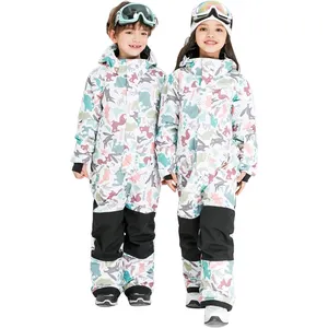 Custom Design Kinder Einteiliger Schnee anzug Wasserdichte Schnee jacke Jungen Mädchen Ski anzug Kid Outdoor Ski Outfits