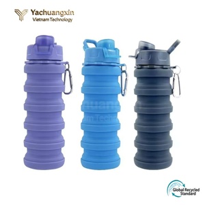 Bouteille d'eau pliable en silicone 1L, pliable, pour la randonnée en plein air, le camping, portable, violet noir - Product Image 4