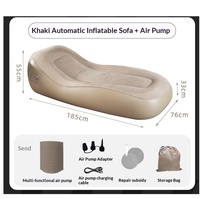 Chaise longue pliante portable en PVC pour le camping, la maison et l'extérieur, canapé gonflable automatique pour une personne