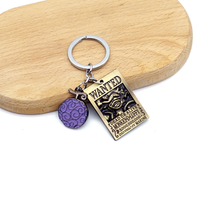 43 Design Anime Luffy Chapeau De Paille Pirates Antique Bronze Wanted Affiche Porte-clés Diable Fruit Pendentif Alliage Porte-clés - Product Image 2