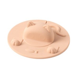 Couvre-tasse en silicone en forme de chat mignon, de qualité alimentaire, universel, anti-poussière, réutilisable, de forme ronde - Product Image 3