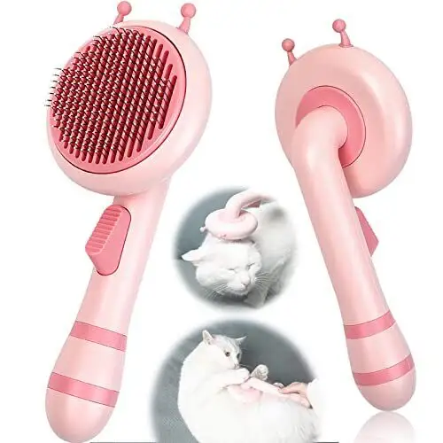 Portable Pet Sticker Brush Deshedding Tool with Stainless Steel Safety Blade