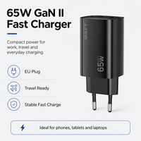 Chargeur rapide GaN 65W double USB-C et USB-A, prise EU, en stock, chargeur multi-ports GULFY