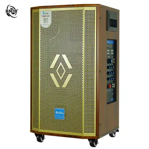 AZ- 3206A Factory Price Rechargeable Outdoor Trolley Speaker 12 Inch Wooden Portable Bluetooth Speaker With Microphone