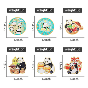 Pin de esmalte de panda de dibujos animados bebiendo té de hierbas y comiendo bambú, broche, insignia de solapa, joyería de animales linda, regalo para amigos, venta al por mayor - Product Image 6