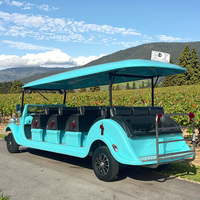 Voiture de réception de club de golf rétro personnalisée de 5 à 14 places, navette de luxe VIP de l'hôtel, voiture de tourisme panoramique avec batterie 72V