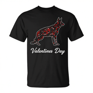 T-shirt promotionnel Saint-Valentin avec motif cœur de Berger allemand pour les amoureux - Product Image 2
