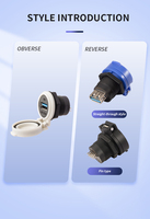 Connecteur femelle USB 2.0 3.0 à montage sur panneau, en cuivre, à souder, haute qualité, indice de protection IP67, espacement des broches de 2 mm