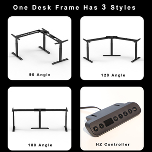 Bàn làm việc góc chữ L có 3 chân điều chỉnh độ cao, góc nghiêng 90-180 độ, bàn đứng ngồi điện điều chỉnh độ cao, bàn làm việc văn phòng dành cho giám đốc - Product Image 4