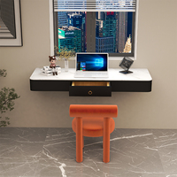 Bureau suspendu en bois extensible et convertible, style moderne et simple, avec tiroir - Bureau mural de luxe