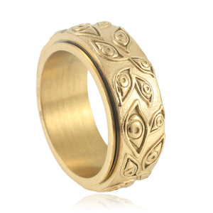 Stainless Steel Eye <b>Ring</b> Men's Punk Style Geometric Pattern Rotating Band Jewelry Gift 24031 - Product Image 5