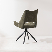 Chaise de salle à manger pivotante moderne rembourrée avec retour automatique à 360°, pieds en métal rotatifs et accoudoirs dorsaux – Vente en gros