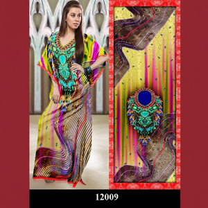 100% polyester mousseline de soie imprimé numérique décontracté adulte court caftan Service OEM disponible - Product Image 1