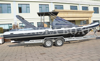 Yeni liste 32ft 9.6 metre büyük lüks yat kabin banyo hypalon cruiser kaburga tekne