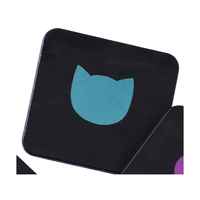 Miroirs de poche pliables noirs, petits, portables, cosmétiques, mini miroirs de maquillage compacts avec motif étoile/lune/chat/cœur
