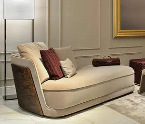 Deixando a mobília do quarto Branco Lazer Lounge Sofa Chaise Sofá reclinável couro Banco Sofá moderno luxo
