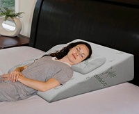 Vente en gros d'oreiller de lit réglable oreiller en mousse à mémoire de forme en tissu de bambou à quantité minimale de commande bas oreiller triangle personnalisé pour la lecture