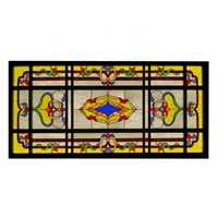 Plafonnier en verre teinté soudé à la feraille, style français personnalisable, à cadre en fer creux, haute transmission lumineuse, pour décoration