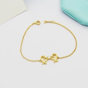 Collar <span class=keywords><strong>de</strong></span> Acero Inoxidable con Letra T <span class=keywords><strong>de</strong></span> Bambú y Corazón Cruzado con Diamante Único para Mujer, Collar Doble <span class=keywords><strong>de</strong></span> Corazón <span class=keywords><strong>de</strong></span> Durazno Chapado <span class=keywords><strong>en</strong></span> Oro Estilo Deportivo - Product Image 5